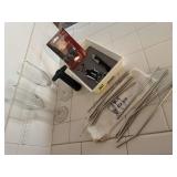 Corkscrews, wine stoppers, champagne flutes,
