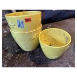 Yellow flower pots (3)