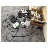 Electronics lot, chargers, speakers, surge