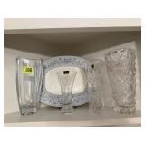 Grey Mist Minton bone china platter, crystal,