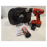 Black & Decker stud finder, cordless 18V drill