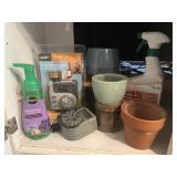 Gardening lot, flower pots, sprayer, hose timers,
