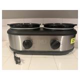Double dip slow cooker, no lids