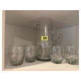 Beverage pitcher, juice glasses