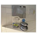 NEW journal, chrome paperweights (3)