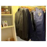 Assorted suit coats, dress pants
