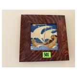 Motawi Tileworks framed nautical art tile