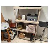 Plastic shelving unit, no contents included