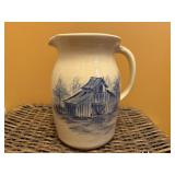 P.R. Storie pottery painted pitcher