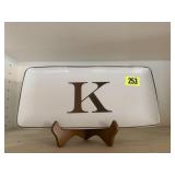 Monogrammed "K" platter