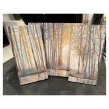 Woodland canvas art 3 piece set