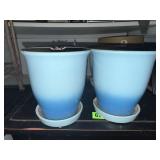 Blue hombre flower pots (4)