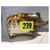 Distressed pottery piggy bank