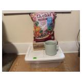 Flower pot, planter box, orchid potting mix, tote