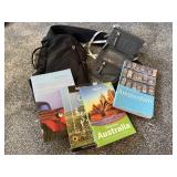 Travel bags, books