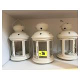 White votive lanterns (3)