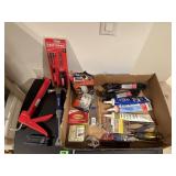 Tools, shop supplies, caulk gun, hammer, power