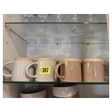 Neutral colored stoneware mugs (12)