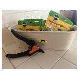 Metal oblong planter, Miracle Gro plant food
