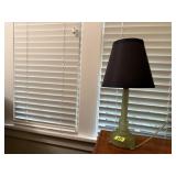 Antique green glass table lamp