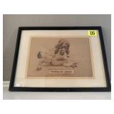 "Breaking Her Contract" framed baseball picture