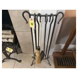 Iron fireplace tool set