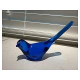 Blue blown glass bird