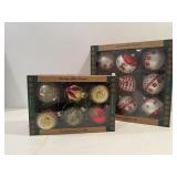 Polish glass Christmas ornaments, 2 boxes