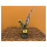 Blown glass bird sculpture