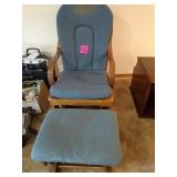 Glider rocker and ottoman