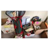 Multiple boxes of Christmas Decor and supplies