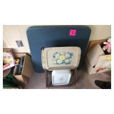 Folding card table, TV trays