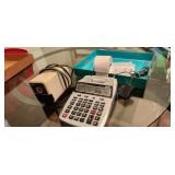 pencil sharpener, adding machine