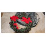 fake wreath and bag