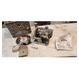 Saw blade sharpener and crate