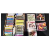 music CDs and cassettes
