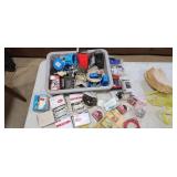 tote with electrical supplies