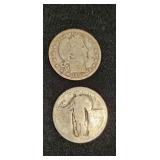 Barber and Standing Liberty quarters