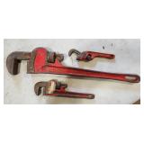 three pipe wrenches