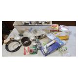 tote with plumbing items