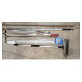 light bulb changer, squeegees, handles