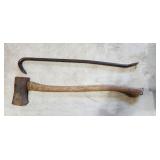 axe and crowbar, no markings