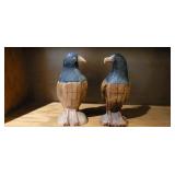 10" tall carved eagles