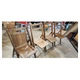 5 wooden folding chairs