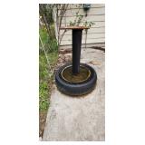 homemade tool stand on tire