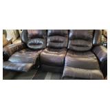 recliner couch, fake leather