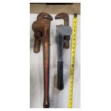 two pipe wrenches