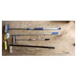 brushes, some with extension handles