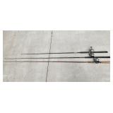 three rods and reels