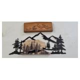 metal and wood wall decor